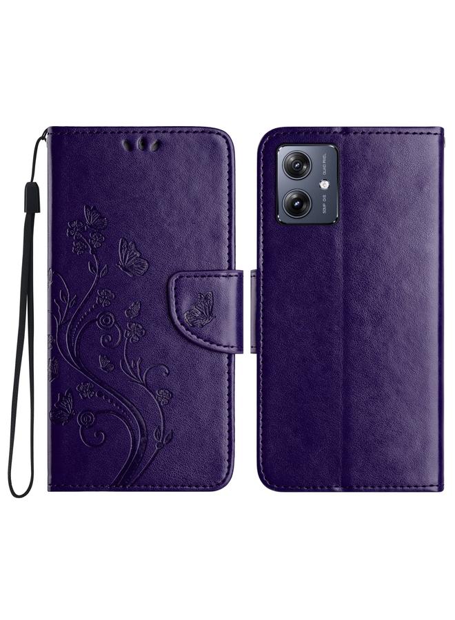 S-TOP Case For Motorola Moto G35 Butterfly Flower Pattern Flip Leather Phone Case - Image 1