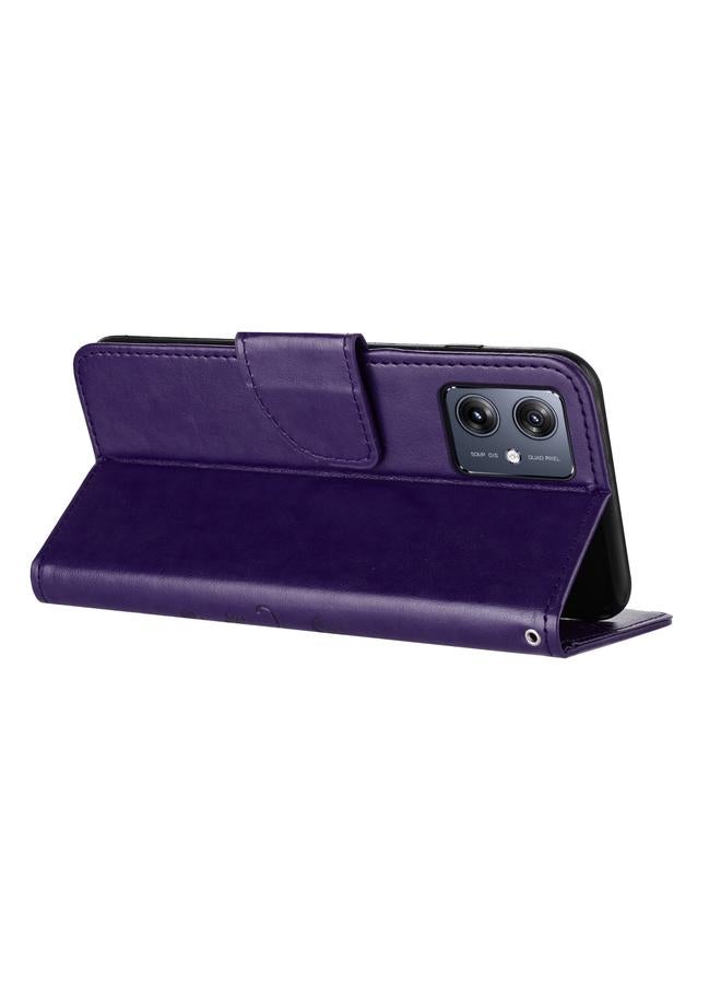 S-TOP Case For Motorola Moto G35 Butterfly Flower Pattern Flip Leather Phone Case - Image 5