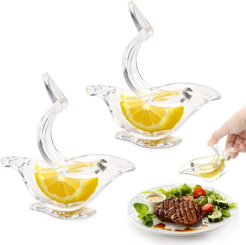 HUNGYAN Acrylic Manual Lemon Juicer Bird Lemon Squeezer Portable Transparent Fruit Juicer Hand Juicer for Orange Lemon Lime Pomegranate Home Kitchen Gadgets Clear Pack of 2 - Image 2