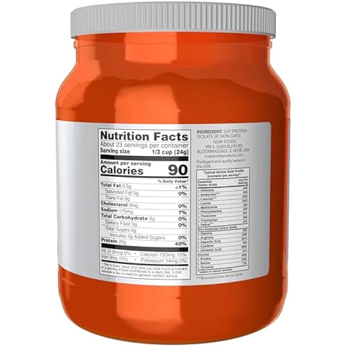 now Sports Nutrition, Soy Protein Isolate 20 G, 0 Carbs, Unflavored Powder, 1.2-Pound - Image 2