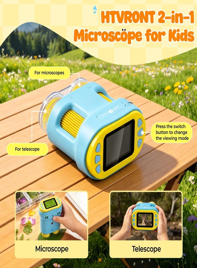 HTVRONT Handheld Microscope for Kids - HTVRONT 1000X Digital Microscope for Kids, 4K 2.0 Inch HD Screen Rechargeable Pocket Microscope, Portable Educational STEM Toy Gift for Kids 3-12 - Image 5