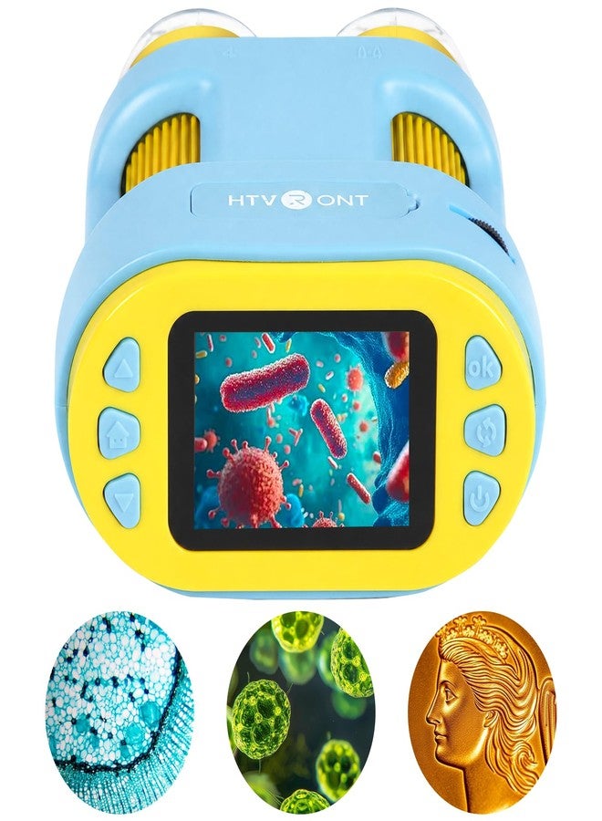 HTVRONT Handheld Microscope for Kids - HTVRONT 1000X Digital Microscope for Kids, 4K 2.0 Inch HD Screen Rechargeable Pocket Microscope, Portable Educational STEM Toy Gift for Kids 3-12 - Image 1
