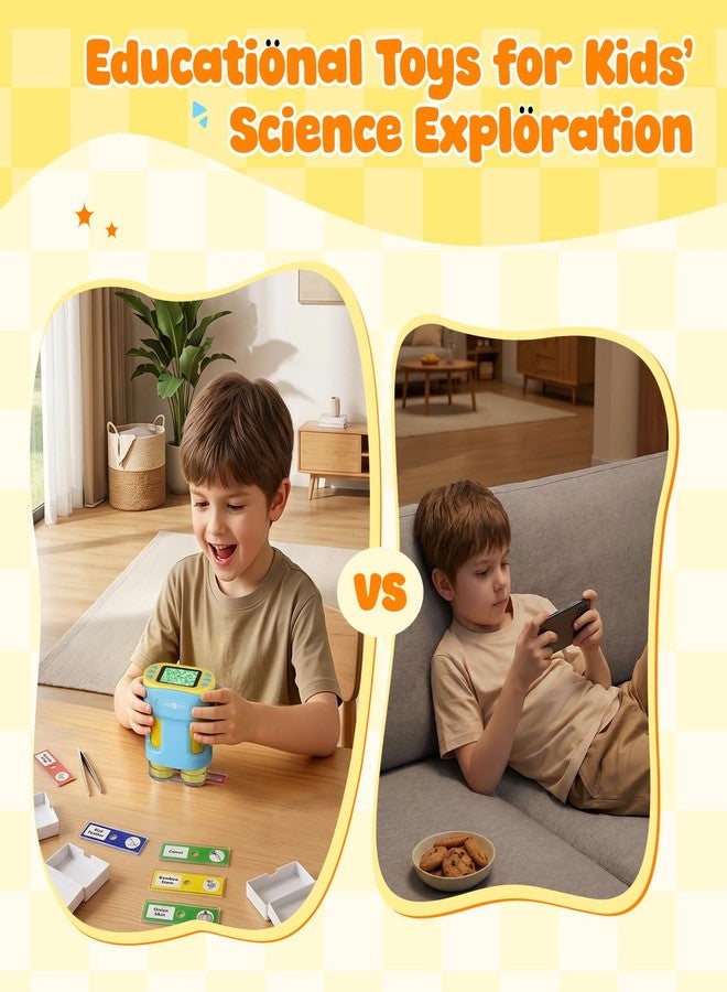 HTVRONT Handheld Microscope for Kids - HTVRONT 1000X Digital Microscope for Kids, 4K 2.0 Inch HD Screen Rechargeable Pocket Microscope, Portable Educational STEM Toy Gift for Kids 3-12 - Image 3