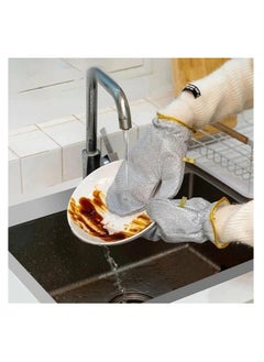 Spaceshoop Non Scratch Wire Dishwashing Gloves, Waterproof Household Kitchenware Cleaning Gloves for Washing Dishes and Rinsing Easily, Reusable Kitchen Gloves for Washing  - Image 2