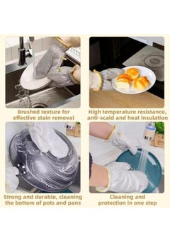Spaceshoop Non Scratch Wire Dishwashing Gloves, Waterproof Household Kitchenware Cleaning Gloves for Washing Dishes and Rinsing Easily, Reusable Kitchen Gloves for Washing  - Image 3