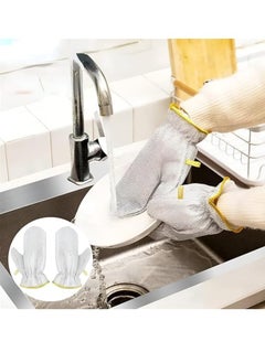 Spaceshoop Non Scratch Wire Dishwashing Gloves, Waterproof Household Kitchenware Cleaning Gloves for Washing Dishes and Rinsing Easily, Reusable Kitchen Gloves for Washing  - Image 5