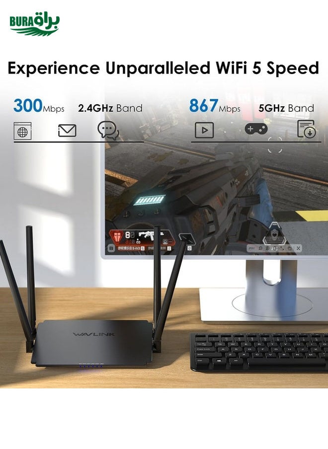 BURAQ WAVLINK WN532A3 WPA2-PSK 300Mbps Dual Band Wireless Repeater AC1200M Wireless Routers, Plug:EU Plug  - Image 4