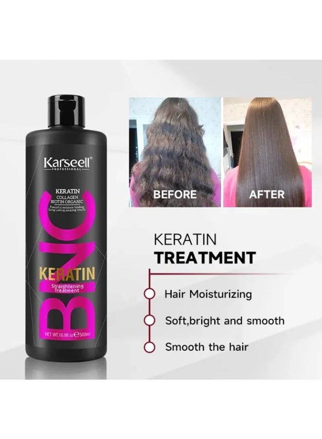 Karseell BNC Keratin Straightening Treatment 500ml | Professional Hair Smoothing & Frizz Control | Strengthening & Shine Boost for All Hair Types - Image 2