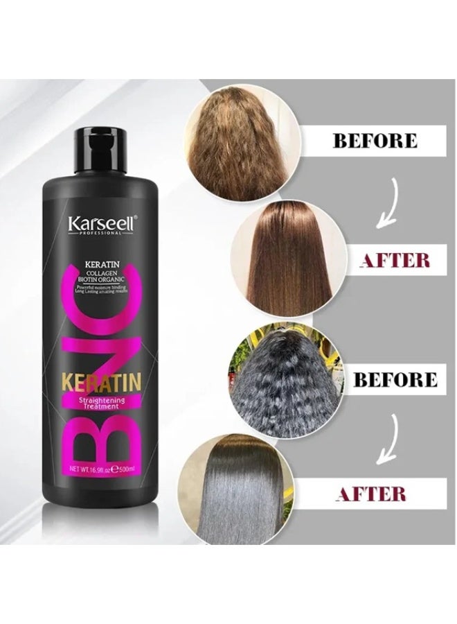 Karseell BNC Keratin Straightening Treatment 500ml | Professional Hair Smoothing & Frizz Control | Strengthening & Shine Boost for All Hair Types - Image 3