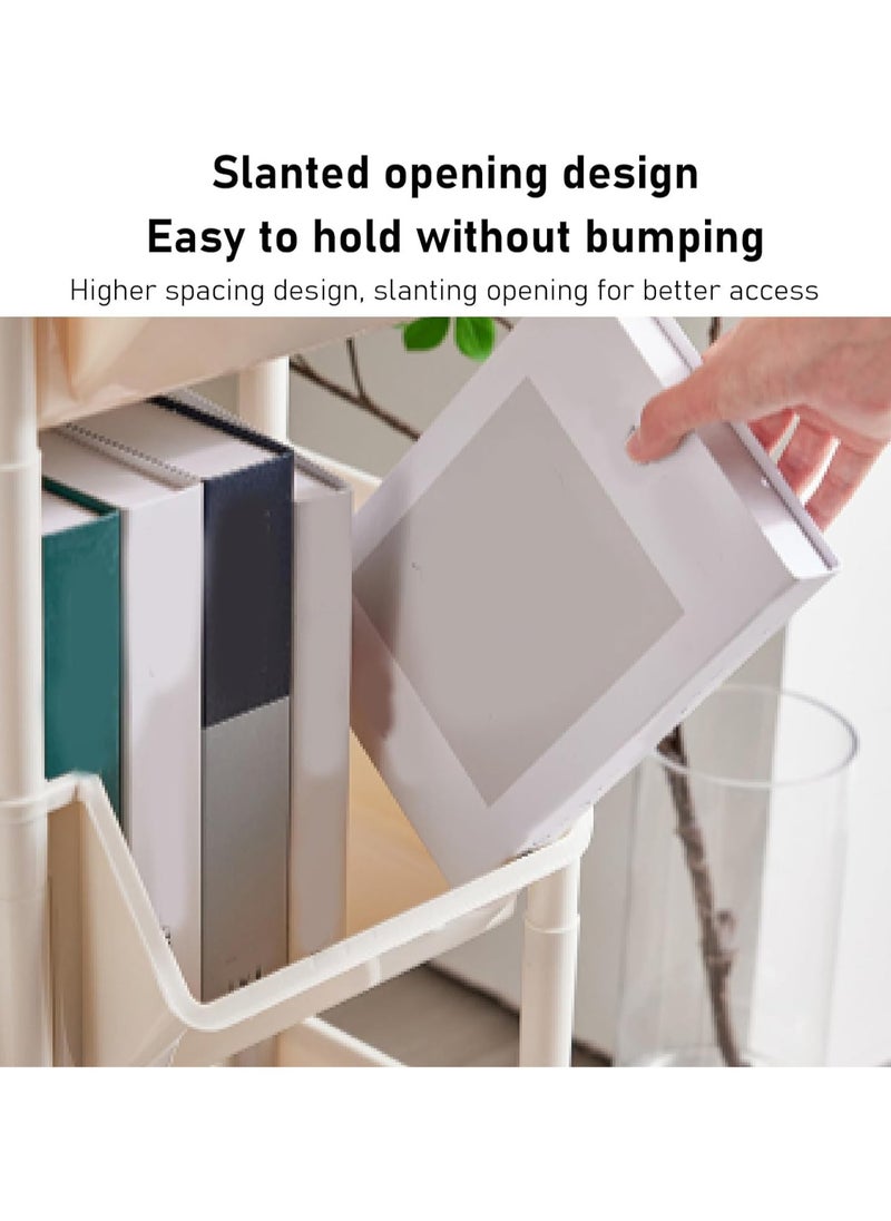 Apexll 5-Tier Multiple Use Simple Moving Storage Rack with Lid Modern Simple Style Removable Bookshelf, Durable Material Easy Install Convenient Storage for Bathroom Kitchen Laundry Room  - Image 4