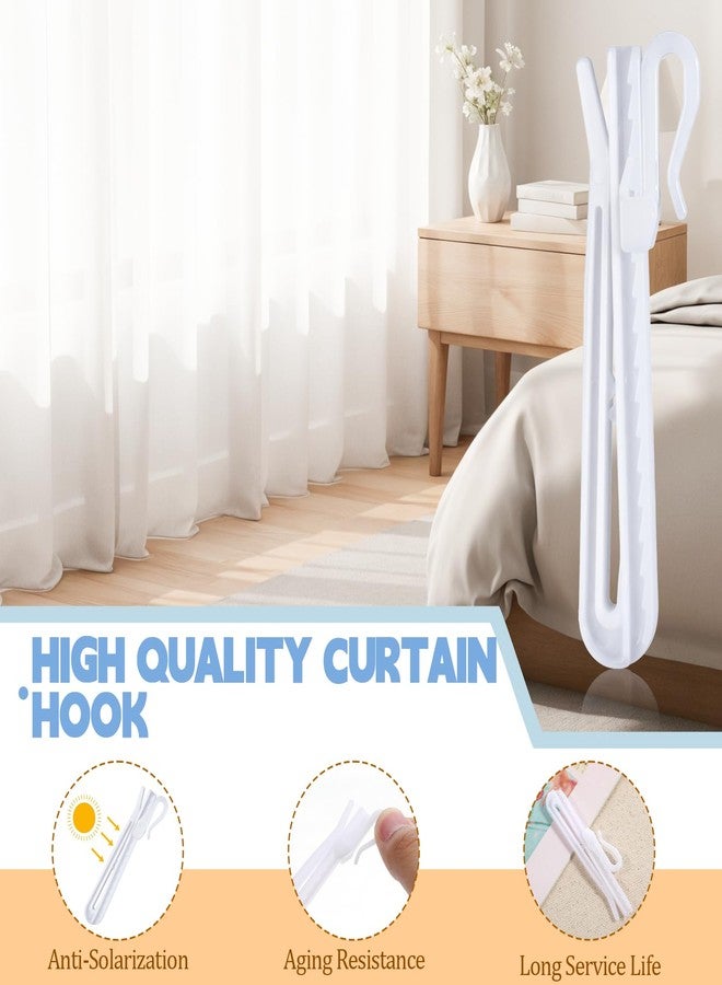 COMNICO 200 Pcs Plastic Curtain Hooks, Heavy Duty Adjustable Curtain Pinch Pleat Hooks 85mm/3.35 Inch Pinch Pleated Tools Clips for Window Door Shower Curtains - Image 5