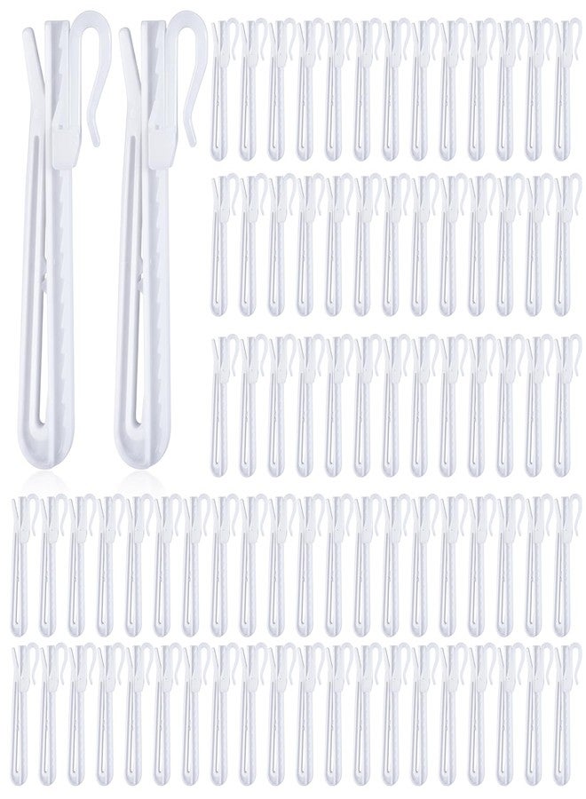 COMNICO 200 Pcs Plastic Curtain Hooks, Heavy Duty Adjustable Curtain Pinch Pleat Hooks 85mm/3.35 Inch Pinch Pleated Tools Clips for Window Door Shower Curtains - Image 1