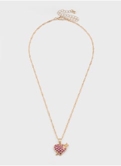 Ginger Diamante Heart Pendant Necklace  - Image 1