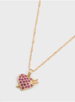 Ginger Diamante Heart Pendant Necklace  - Image 2