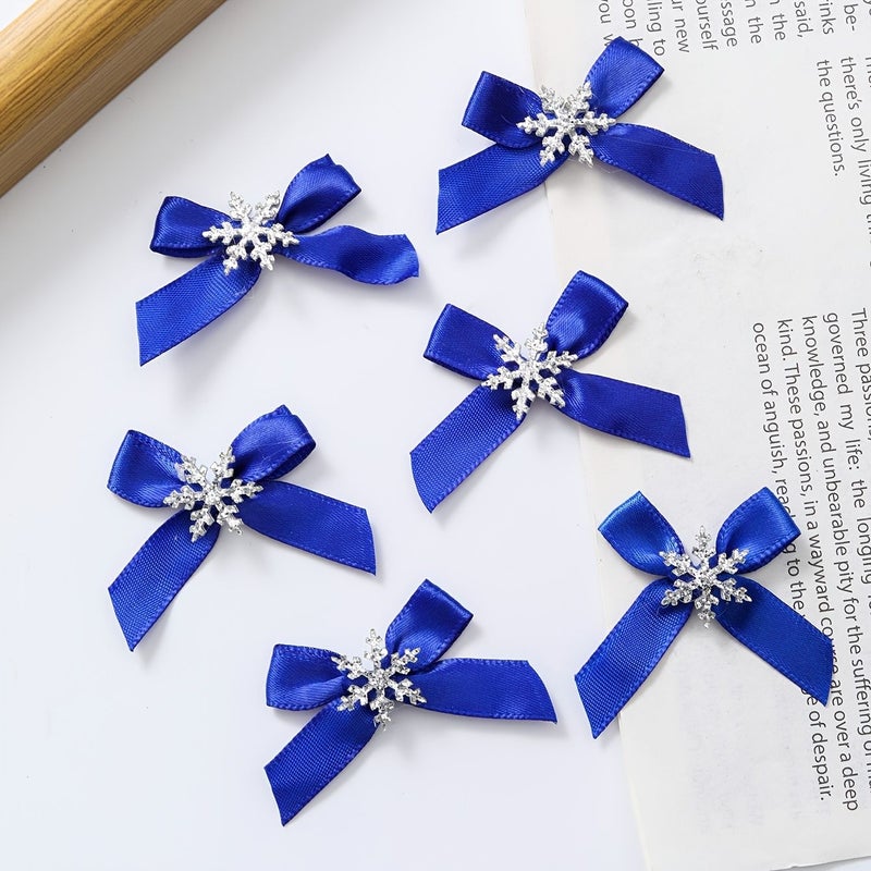30Pcs Beige Color Handmade Knot Snowflake Bow Christmas Gift Packaging Decoration Hair Bag Pendant Accessories - Image 5