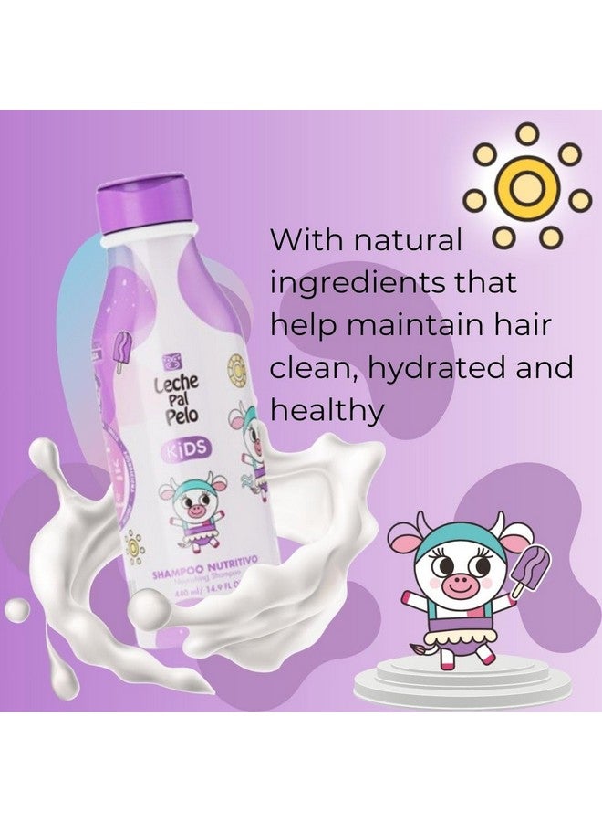 Leche Pal Pelo Kids Nourishing Shampoo - Gentle Daily Cleansing, Sulfate & Paraben-Free Formula With Jojoba, Coconut Milk, Aloe Vera - Hydrates, Defines, 14.9 Fl.Oz - Image 2