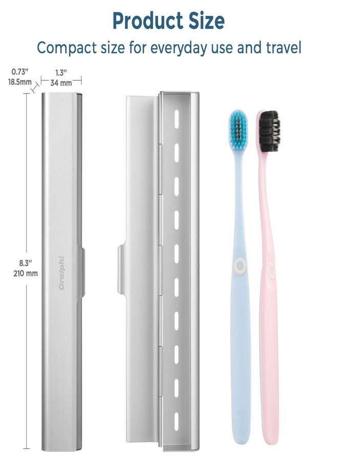 Oralphi Aluminum Toothbrush Travel Case with 2 Soft Bristle Toothbrushes, Portable Complete Toothbrush Travel Kit, Toothbrush Holder for Bathroom, Camping, Business Trip - Image 4