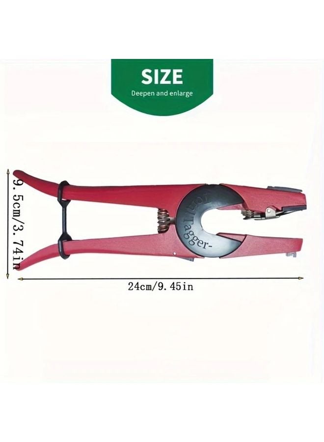 Red Animal Ear Tag Pliers for Goat Sheep Cattle Farm Equipment with Comfortable Handle - Image 4