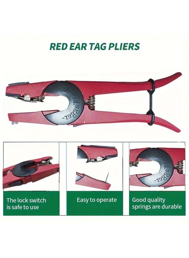 Red Animal Ear Tag Pliers for Goat Sheep Cattle Farm Equipment with Comfortable Handle - Image 3