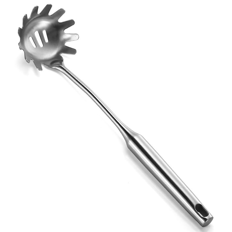 JDYYICZ Durable Food Grade 304 Stainless Steel Pasta Spoon Kitchen Spaghetti Fork For Noodles Pasta More 136 Inches