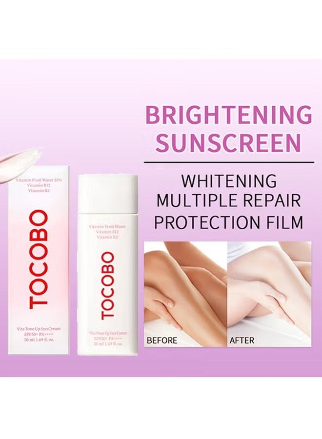 توكوبو كريم توكوبو فيتا تون أب الواقي من الشمس بعامل حماية من الشمس 50+ 50 مل | حماية موثوقة من الأشعة فوق البنفسجية، خال من القسوة، مضاد للحساسية - Image 2