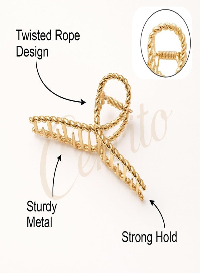 Cerrito 3 Pcs Metal Large Hair Claw Clips for Thick Heavy, Long & Curly Hair, Fashion Styling Accessories for Women Girls, Strong Hold Big Non-Slip Hair Catch Barrette Jaw Clamp for Long Hair - Image 4