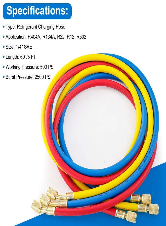 Tigbear Manifold Gauge Set, 5FT AC Manifold Freon Gauge Set with Mini Split Adapter 1/4 x 5/16 for R404A R134A R22 R12 - Image 5