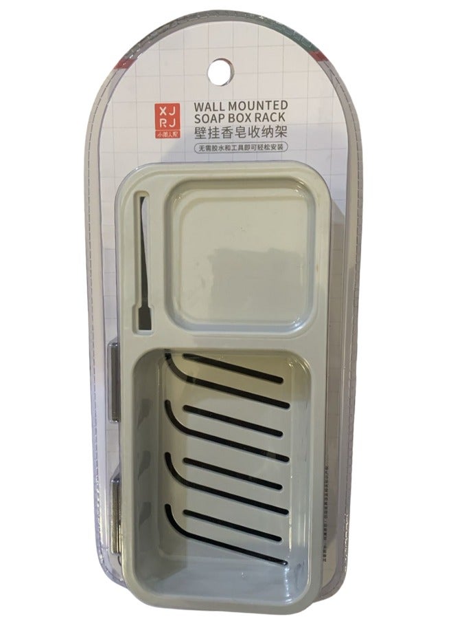 Multi-Purpose Wall-Mounted Soap and Toothpaste Holder, Modern Design with Drainage Holes for Space-Saving and Organization - Image 1