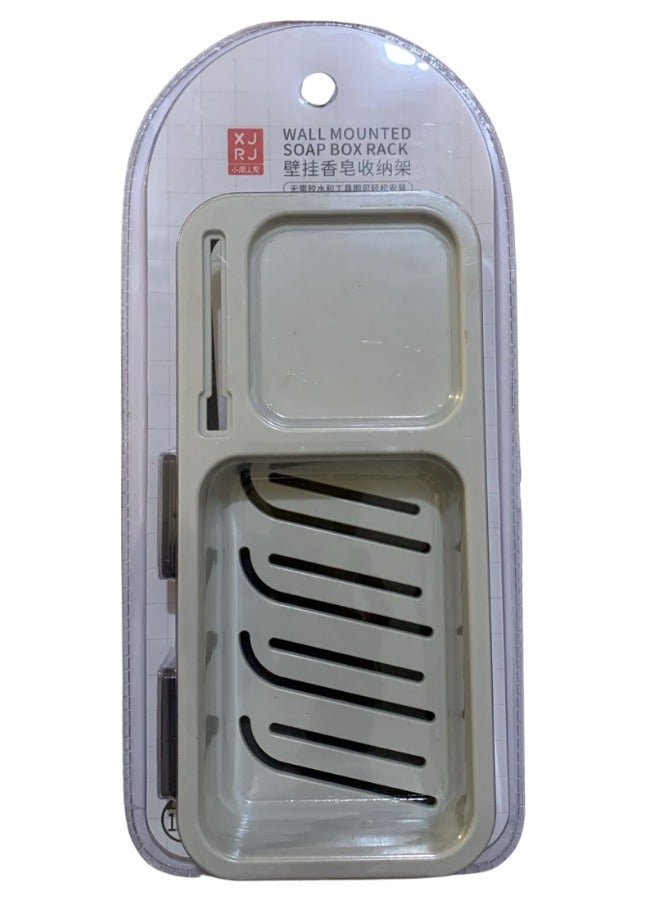 Multi-Purpose Wall-Mounted Soap and Toothpaste Holder, Modern Design with Drainage Holes for Space-Saving and Organization - Image 4