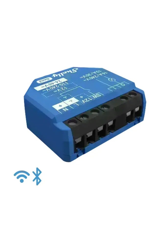 شيلي مفتاح Shelly 1 Gen3 الذكي الذي يعمل بتقنية Wi-Fi مع جهات اتصال جافة - Image 1