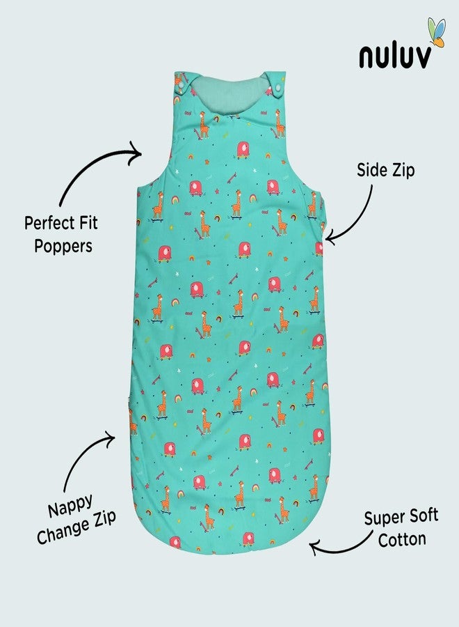 Nuluv Organic Cotton Baby Sleeping Bag for Newborns, Green, Soft & Breathable, No Antimicrobial Finish, 0+ Months, Pack of 1 - Image 2