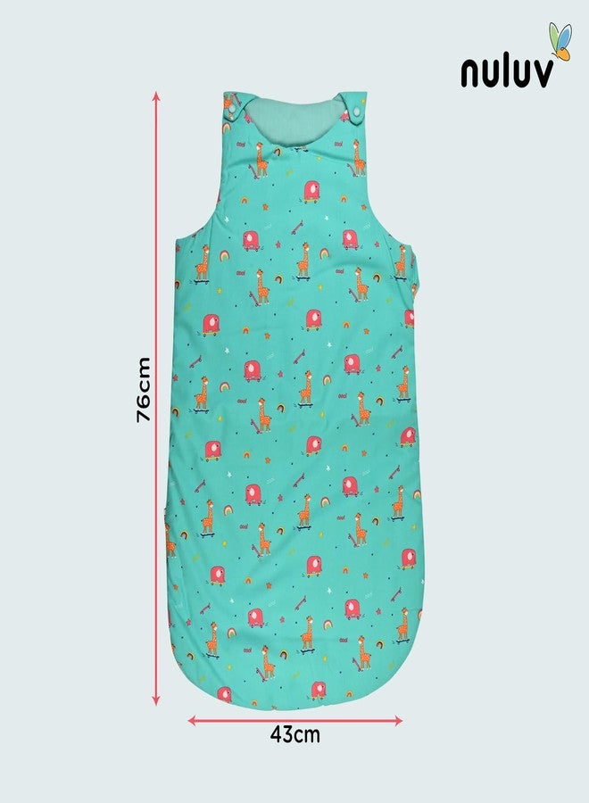 Nuluv Organic Cotton Baby Sleeping Bag for Newborns, Green, Soft & Breathable, No Antimicrobial Finish, 0+ Months, Pack of 1 - Image 4