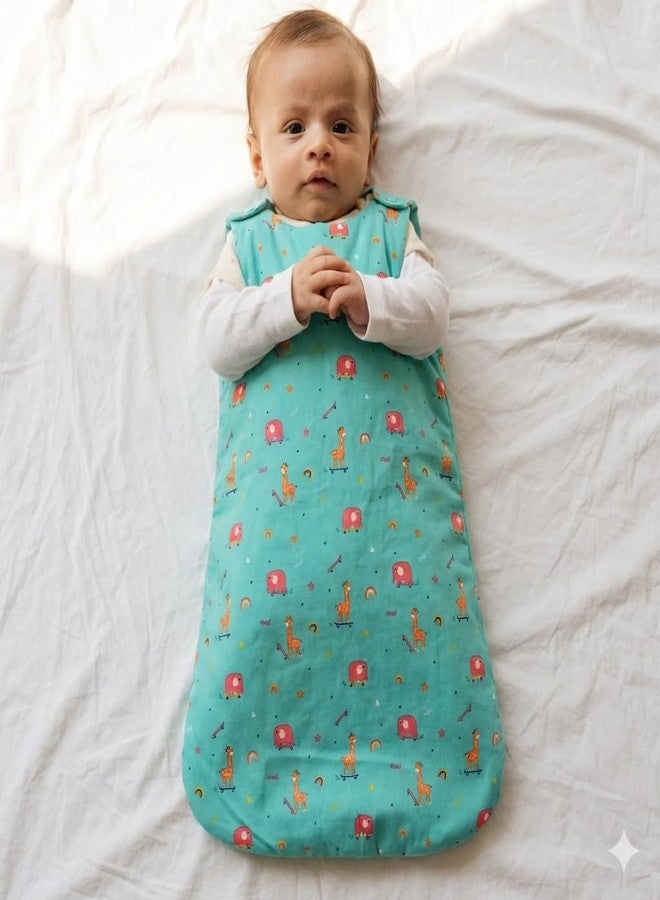 Nuluv Organic Cotton Baby Sleeping Bag for Newborns, Green, Soft & Breathable, No Antimicrobial Finish, 0+ Months, Pack of 1 - Image 1