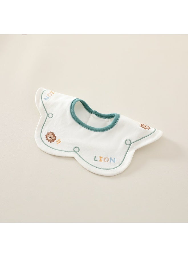 3-Pack Infant Bibs - 360° Rotatable Waterproof Cotton Drool Bibs for Newborns, Anti-Spit Milk Essentials with Petal Design - Image 4