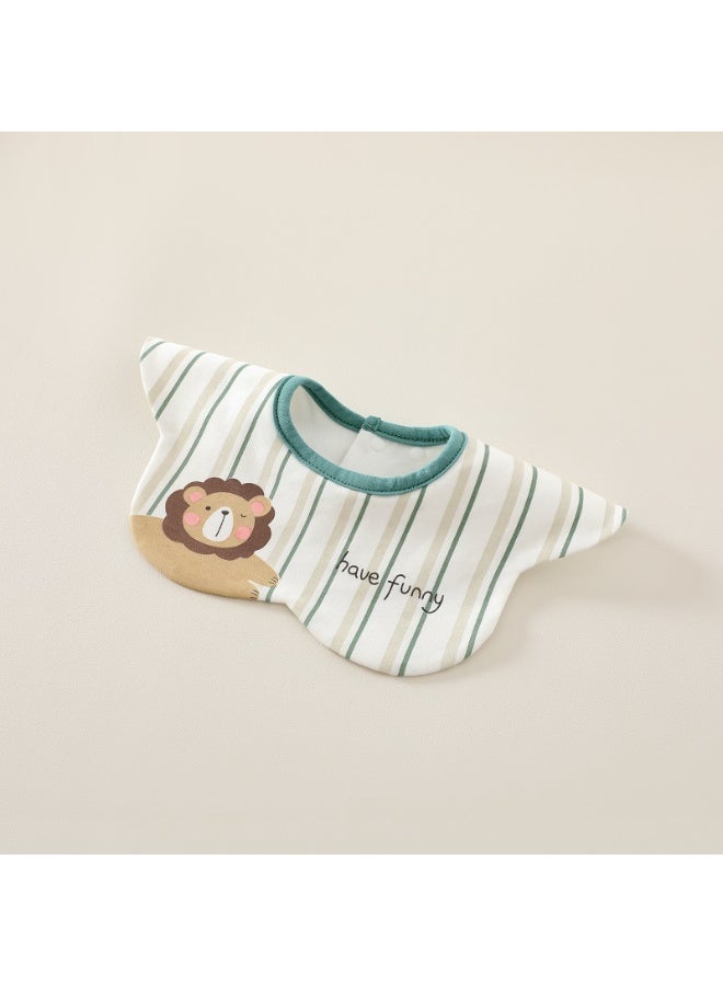 3-Pack Infant Bibs - 360° Rotatable Waterproof Cotton Drool Bibs for Newborns, Anti-Spit Milk Essentials with Petal Design - Image 3