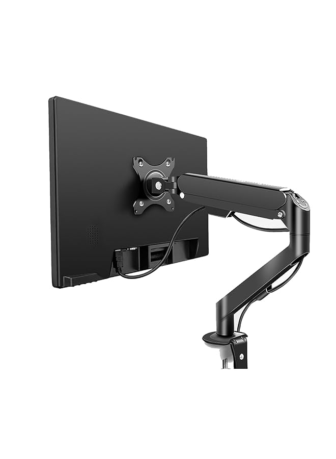 Fh Single Monitor Mount Stand Articulating Gas Spring Monitor Arm Monitor Desk Mount With Clamp And Grommet Base Fits 17 To 30 Inch Lcd Computer Monitors - Image 1