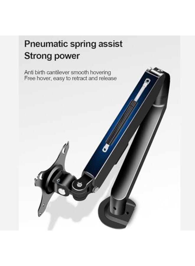 Fh Single Monitor Mount Stand Articulating Gas Spring Monitor Arm Monitor Desk Mount With Clamp And Grommet Base Fits 17 To 30 Inch Lcd Computer Monitors - Image 3