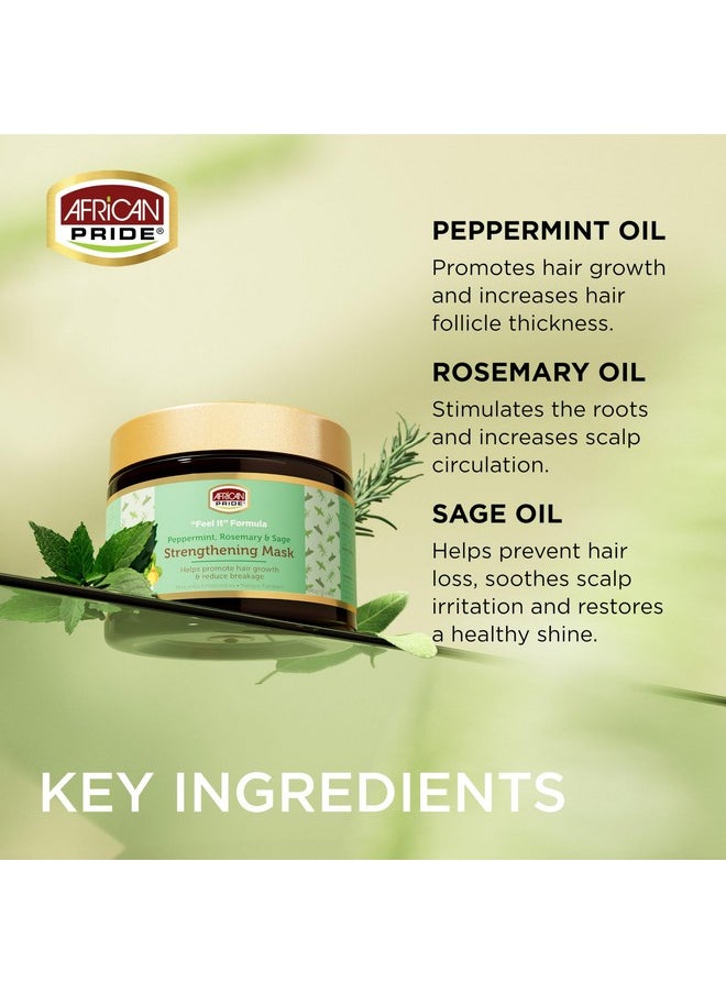 African Pride Feel It Formula Hair Strengthening Mask Treatment With Peppermint, Rosemary & Sage, For All Hair Types - Aids Hair Growth, Nourishes Split Ends & Dry Scalp, 12Oz (Pack Of 1)  - Image 3