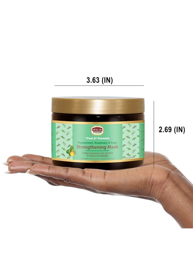 African Pride Feel It Formula Hair Strengthening Mask Treatment With Peppermint, Rosemary & Sage, For All Hair Types - Aids Hair Growth, Nourishes Split Ends & Dry Scalp, 12Oz (Pack Of 1)  - Image 5