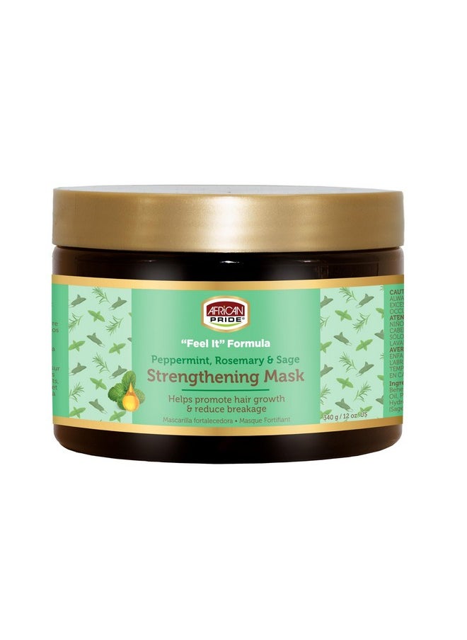African Pride Feel It Formula Hair Strengthening Mask Treatment With Peppermint, Rosemary & Sage, For All Hair Types - Aids Hair Growth, Nourishes Split Ends & Dry Scalp, 12Oz (Pack Of 1)  - Image 1