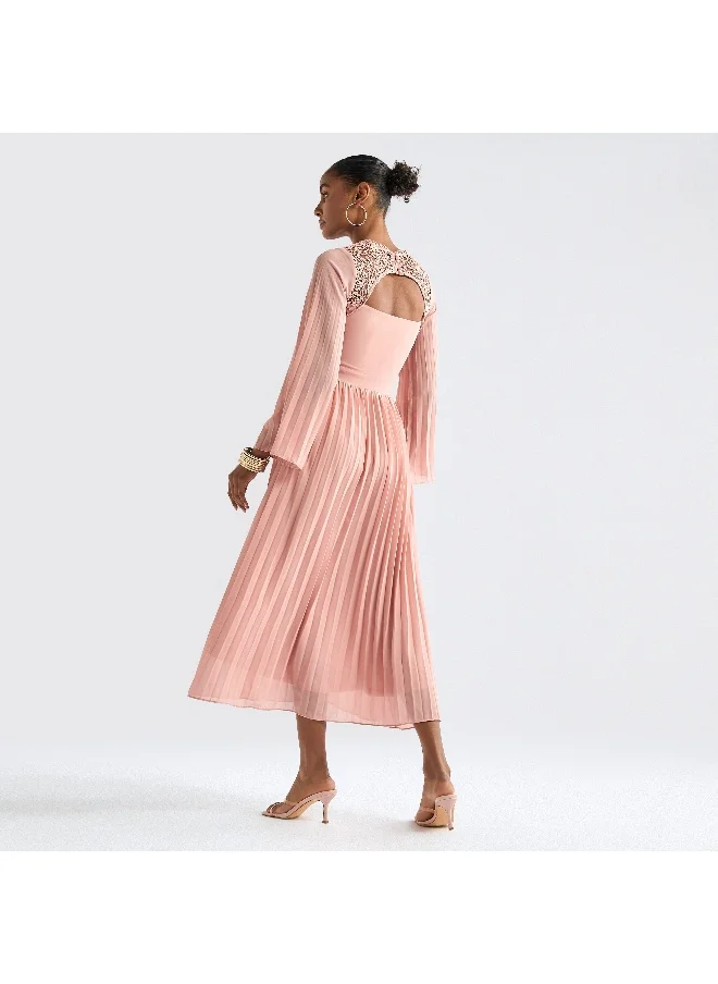 Splash FAV Lace Detail Dress with Flared Sleeves