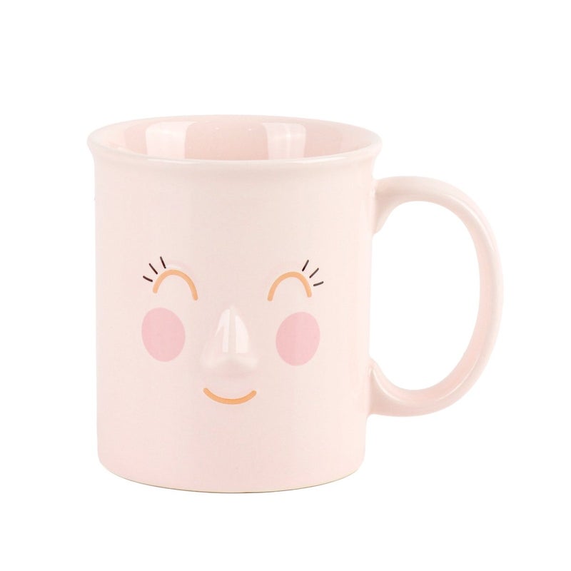 Midi Ceramic cup with cute face and snowflake brooch - Image 4