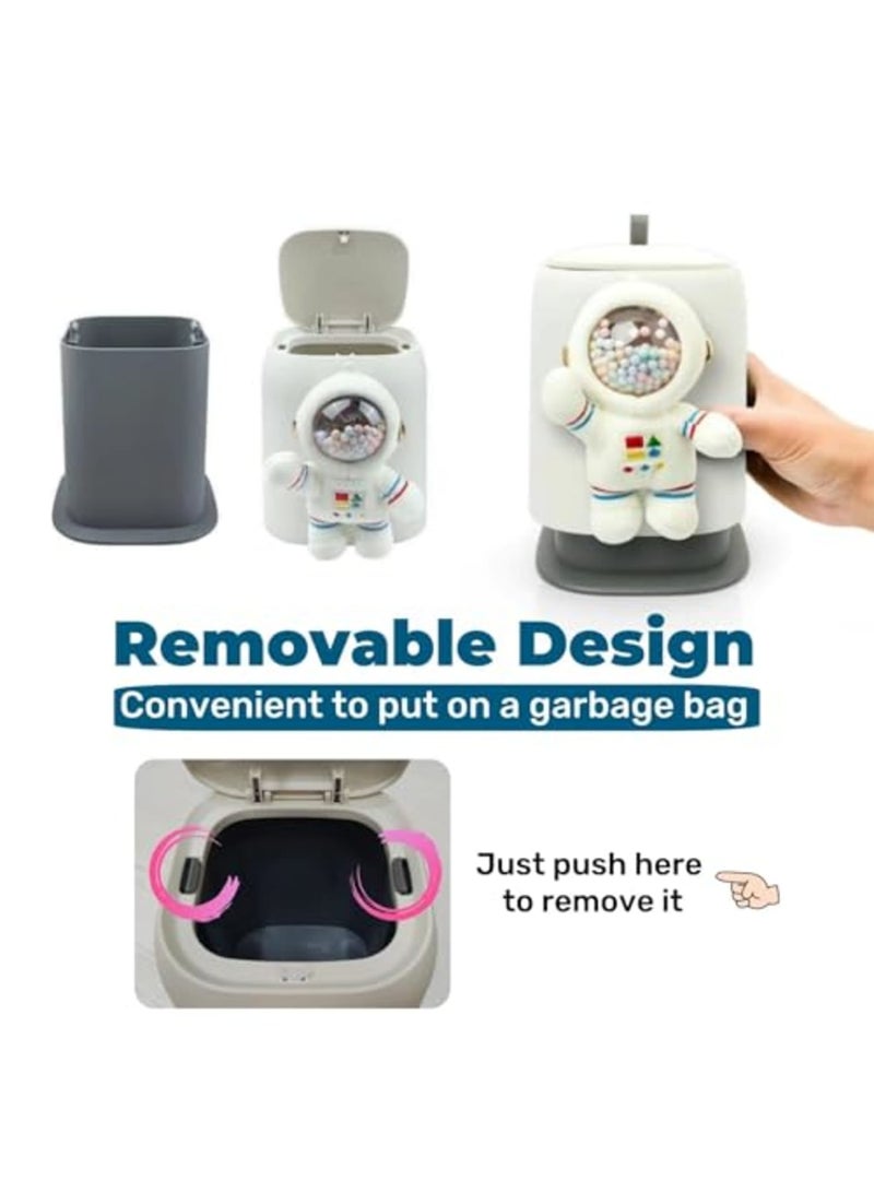 SYOSI Car Can Garbage Bin, Cute Cartoon Style Hanging Car Trash Can with Flip Lid, Detachable Leak-proof ABS Material, Spaceman Duck Smile Cloud Design (Duck) - Image 4