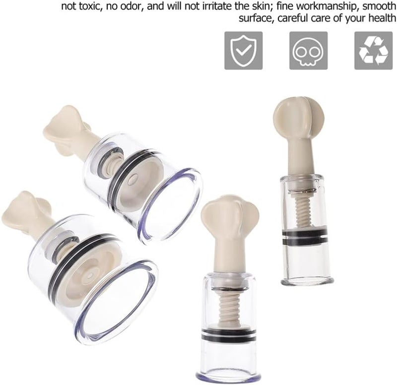 SUPVOX 4PCS Nipple Sucker Inverted Nipples Corrector Women Breast Suction Cup for Flat Nipples Breastfeeding Female Supplies - Image 4