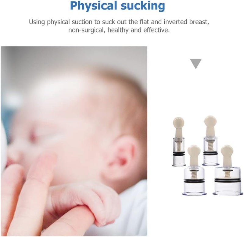 SUPVOX 4PCS Nipple Sucker Inverted Nipples Corrector Women Breast Suction Cup for Flat Nipples Breastfeeding Female Supplies - Image 5