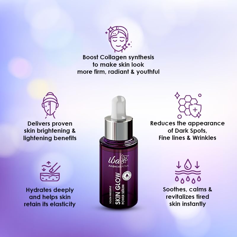 Iba Advanced Activs Youth Preserve Skin Glow Power Serum 30ml with Vitamin C Serum For Glowing Skin 15 Vitamin C Extracts  Fades Dark Spots  For Uneven  Dull Skin  Quick Absorbing - Image 2