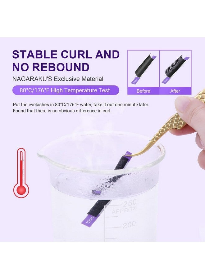 نجراكو رموش اصطناعية 0.07 مم على شكل حرف D، 16-20 مم، صينية مختلطة، رموش فردية كلاسيكية سوداء غير لامعة، 16 صفًا، مستلزمات صالون التجميل الاحترافية - Image 3