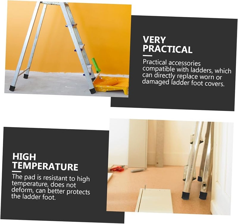 4Pcs Non Skid Ladder Feet Pads Wear Resistant Floor Friendly for Tile and Carpet - Image 4