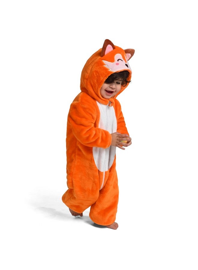 Spooktacular Creations Halloween Baby Fox Pajama, Romper Toddler Animal Costume One-Piece Pajama, Zip-Up Romper Hooded Jumpsuit Halloween Costume - Image 4