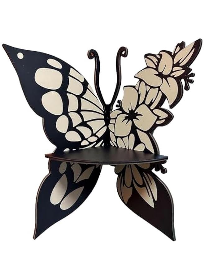 Wall Corner Decor | Aesthetic Corner Wall Organizer | Wing Decoration, Creative Floating Corner Wall Shelf, Wings Corner Shelf, erfly Wings Design Crystal Display Shelf - Image 1